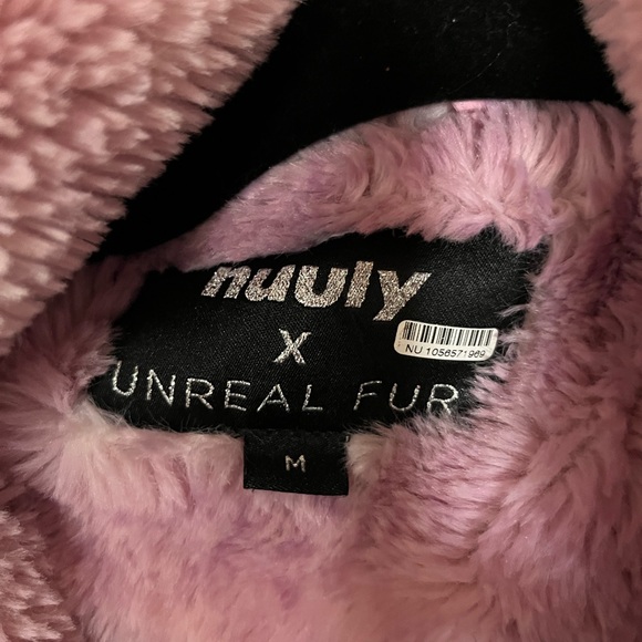 Nuuly X Unreal Fur Lavender Ombre Faux Fur Coat medium - Picture 2 of 2